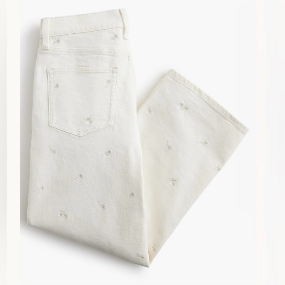 Jcrew wide-leg embroidered cropped jean